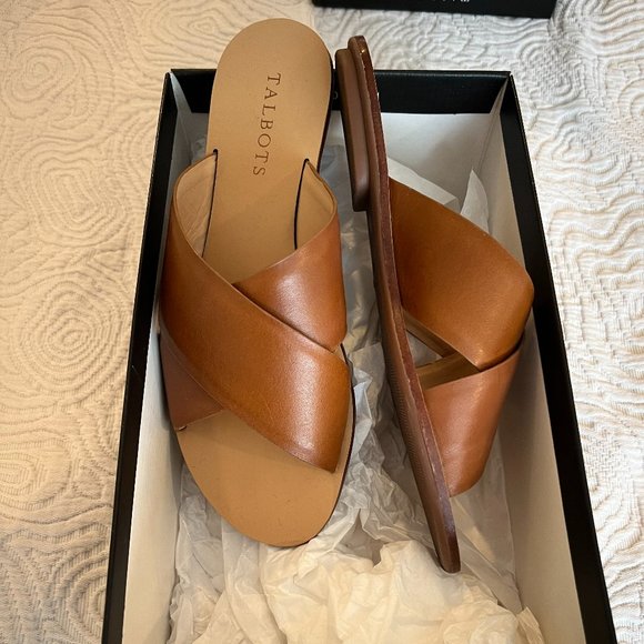 Talbots Hannah X Cross Sandals in Havana Tan - Picture 2 of 2